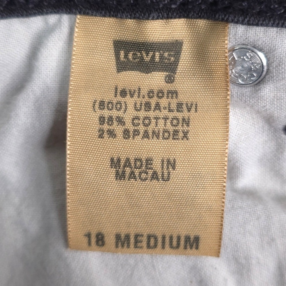 Levis 512 Jeans‎ Womens 18M Black Perfectly Slimming Boot Cut Stretch Y2K 2008 - Picture 7 of 12